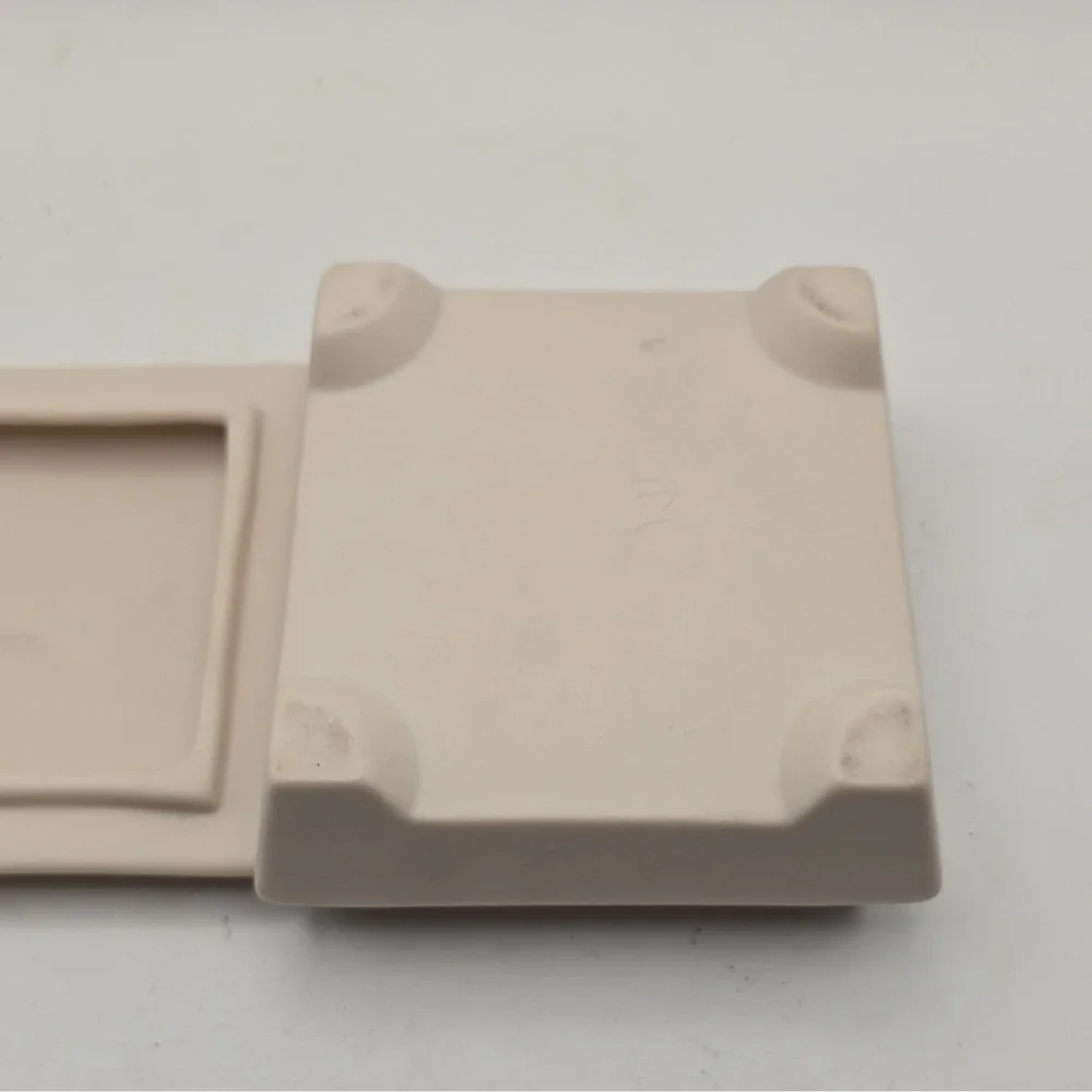 Square Ceramic Lidded Trinket Box Blossom Branch & Bird Design